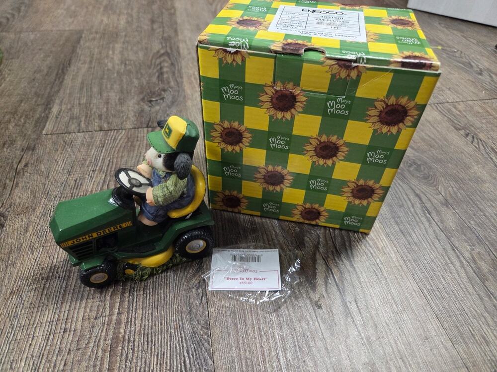Mary Moo Moos john deere to my heart figurine enesco 485160 collectible Mower